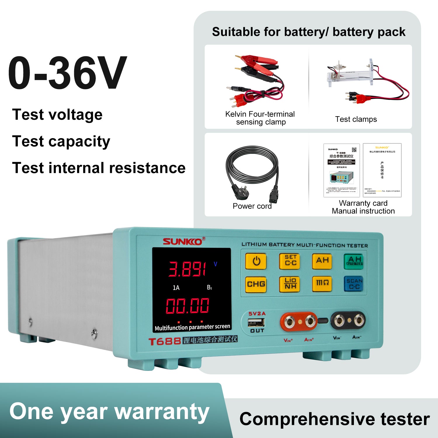 SUNKKO T688 Battery Tester